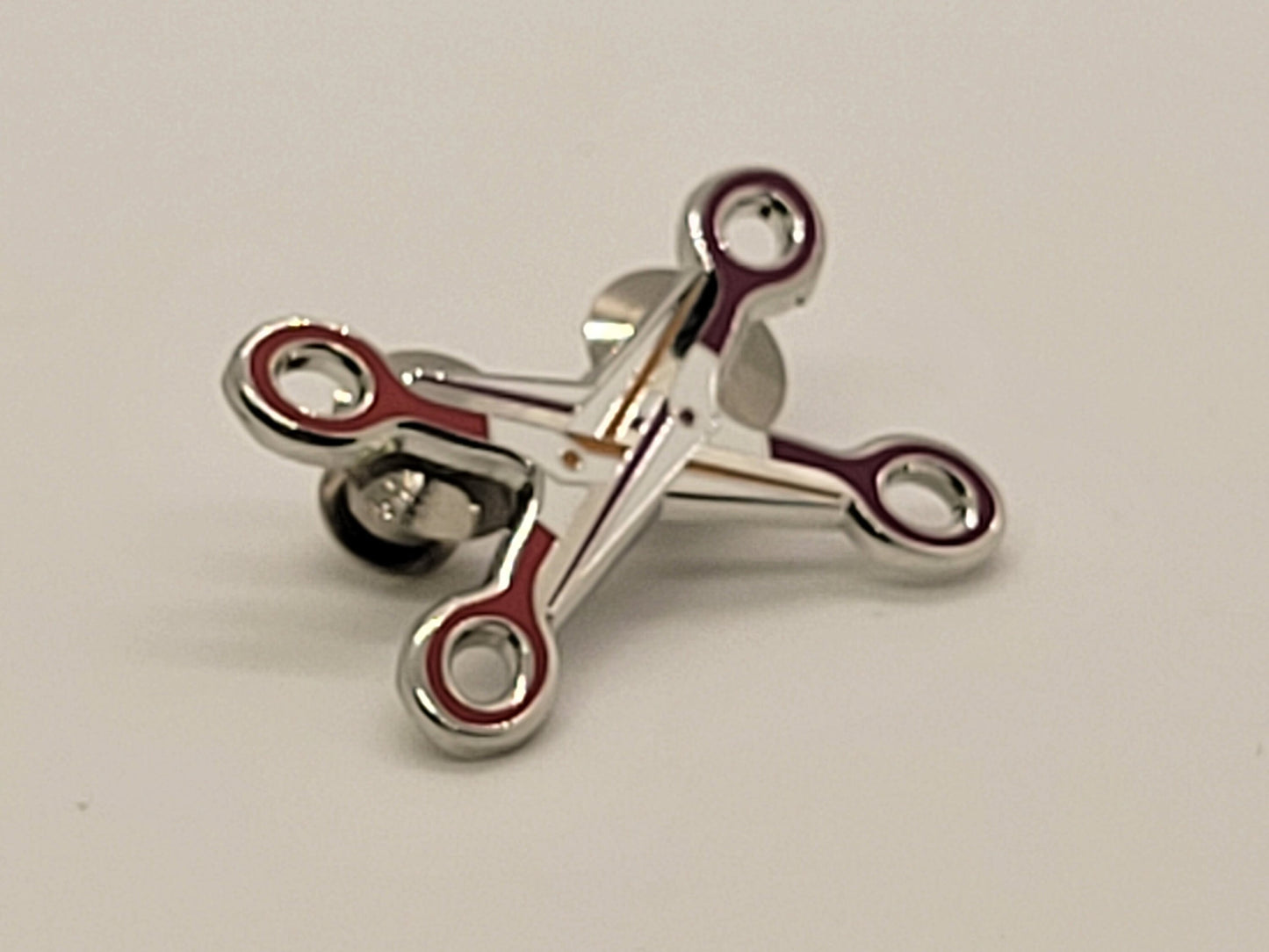 Lesbian Pride Scissors Enamel Pin in WLW LGBT+ Flag Colors | Pride Jewelry