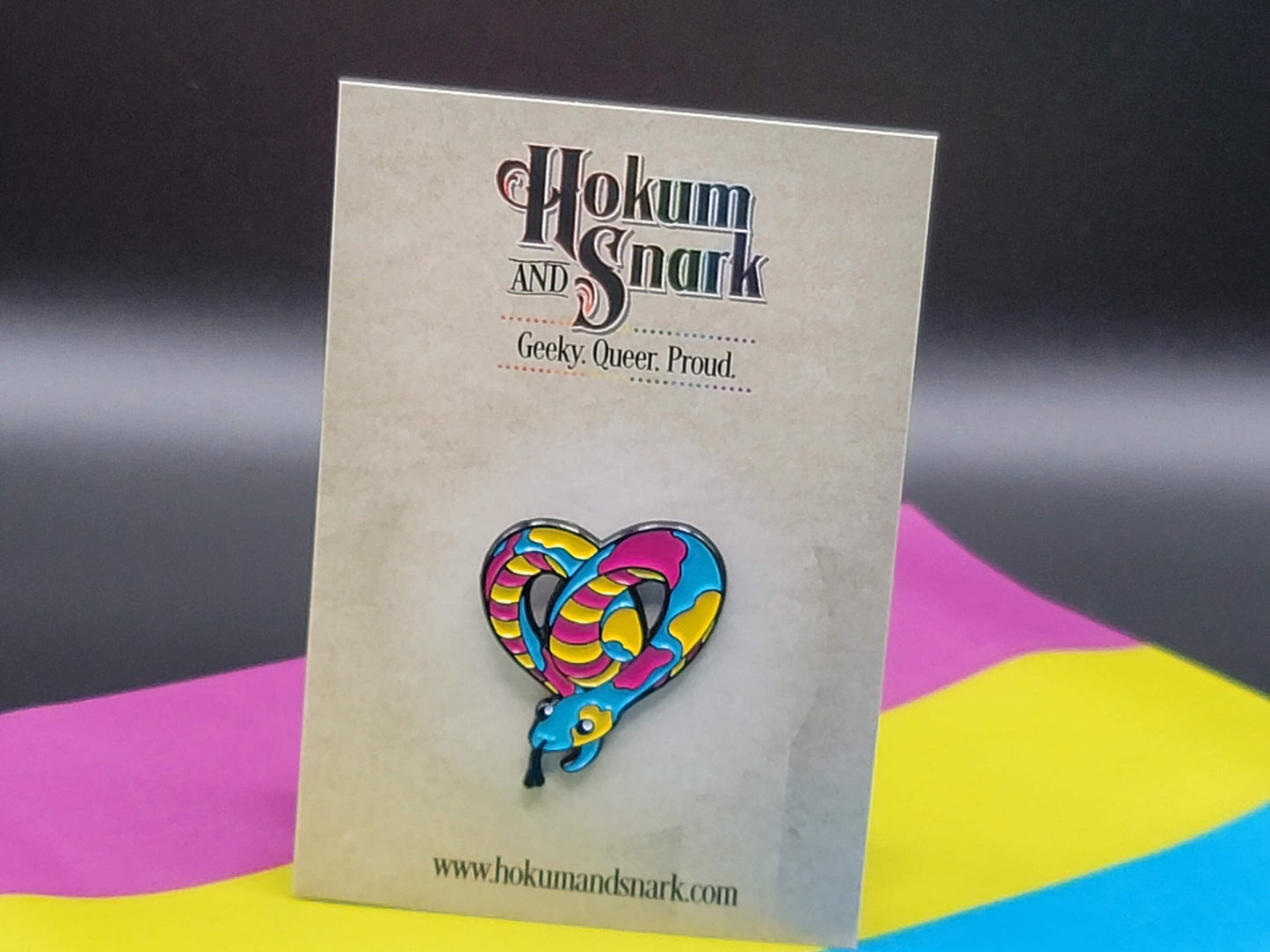Pansexual Pride Noodle Cute Enamel Pin in Pan Pride Flag Colors | Subtle Pride Pin | LGBT+ Jewelry Accessories