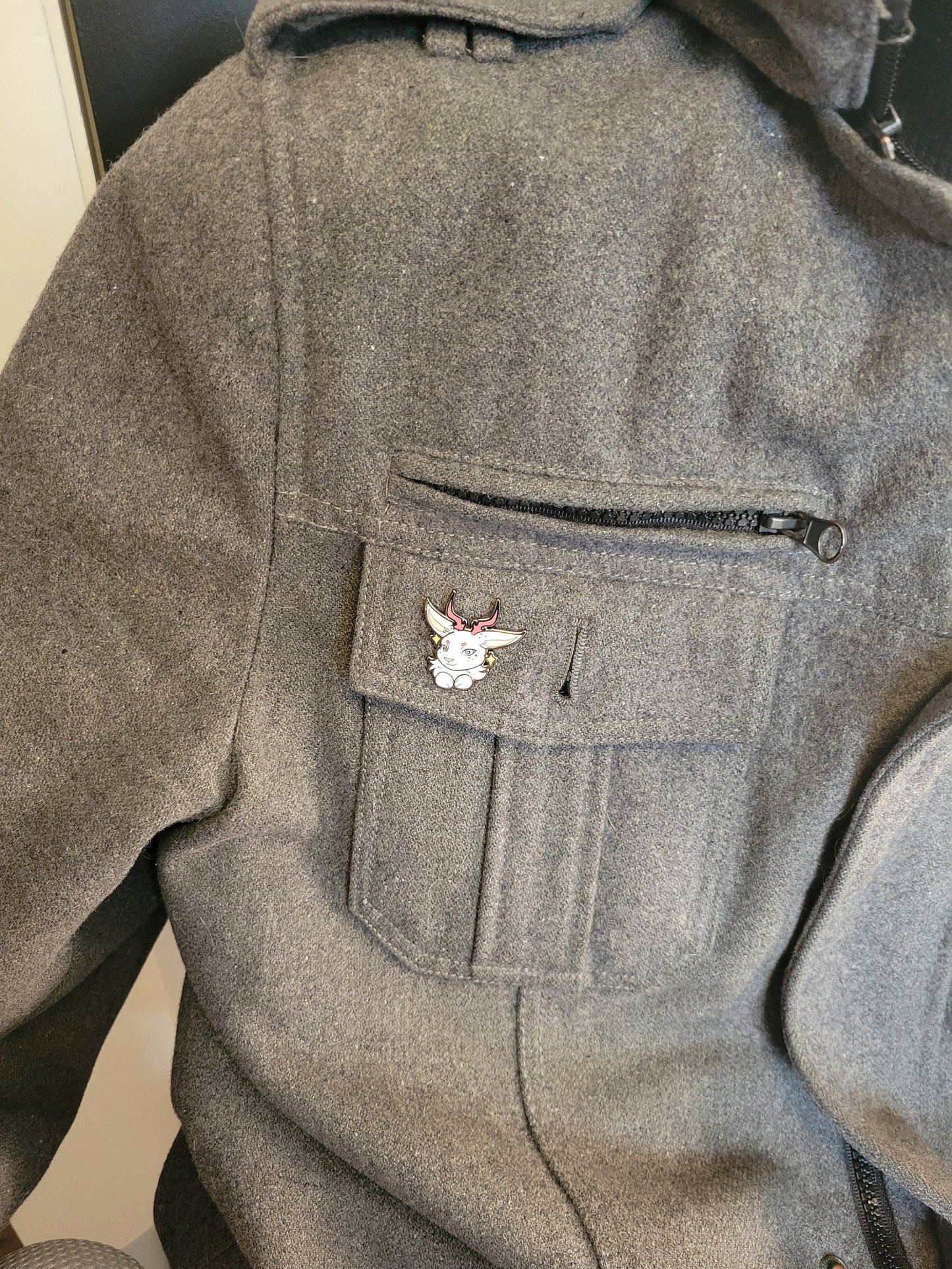 Kawaii Jackalope Hard Enamel Lapel Pin | Chibi Cute Cryptid Pin | Douglas Wyoming Legendary Cryptid Creature