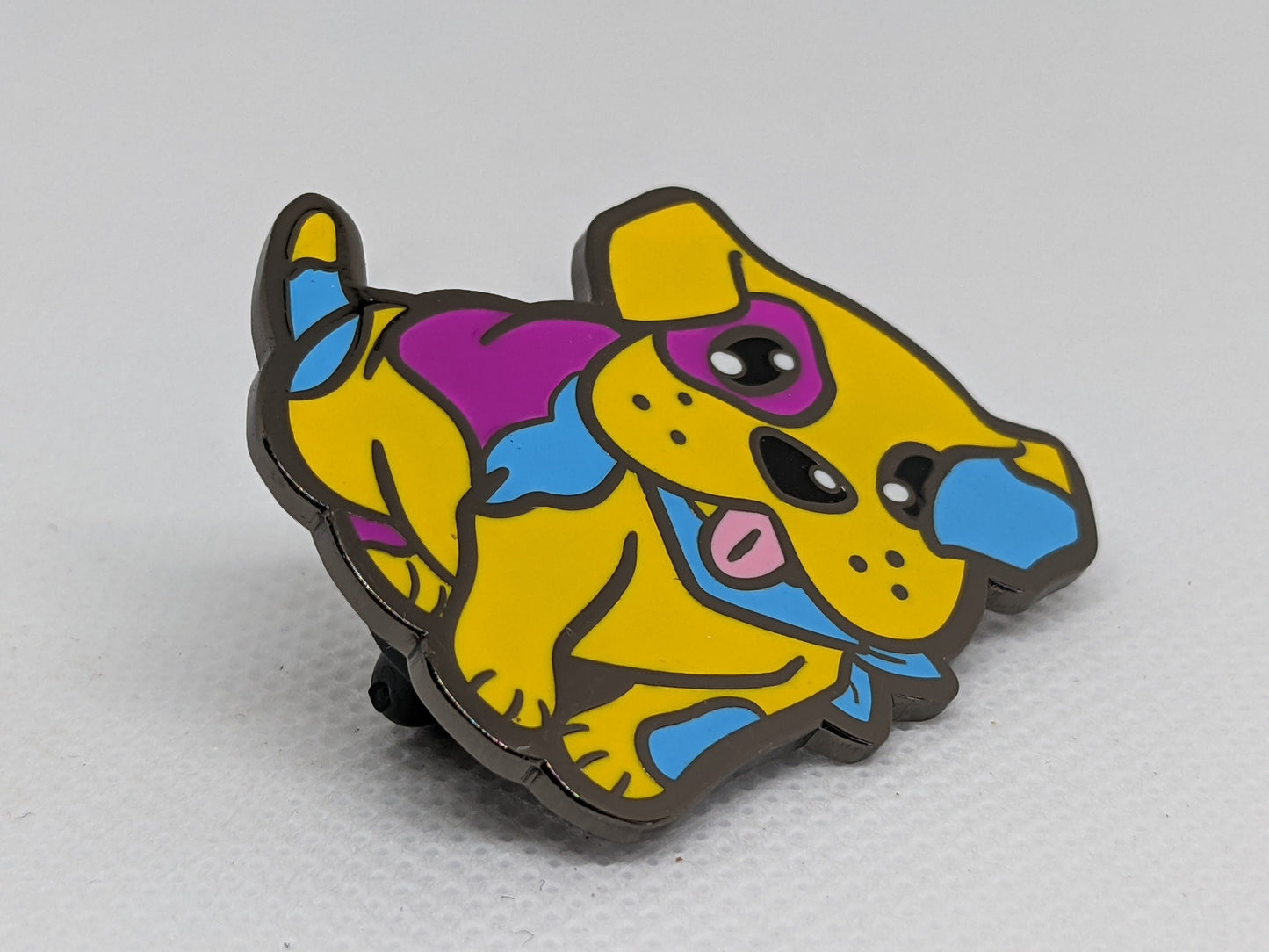 Pan Pride Pin Puppy Dog Enamel Pin | Subtle Pansexual Pride Flag Colors | LGBTQ+ Pride Jewelry