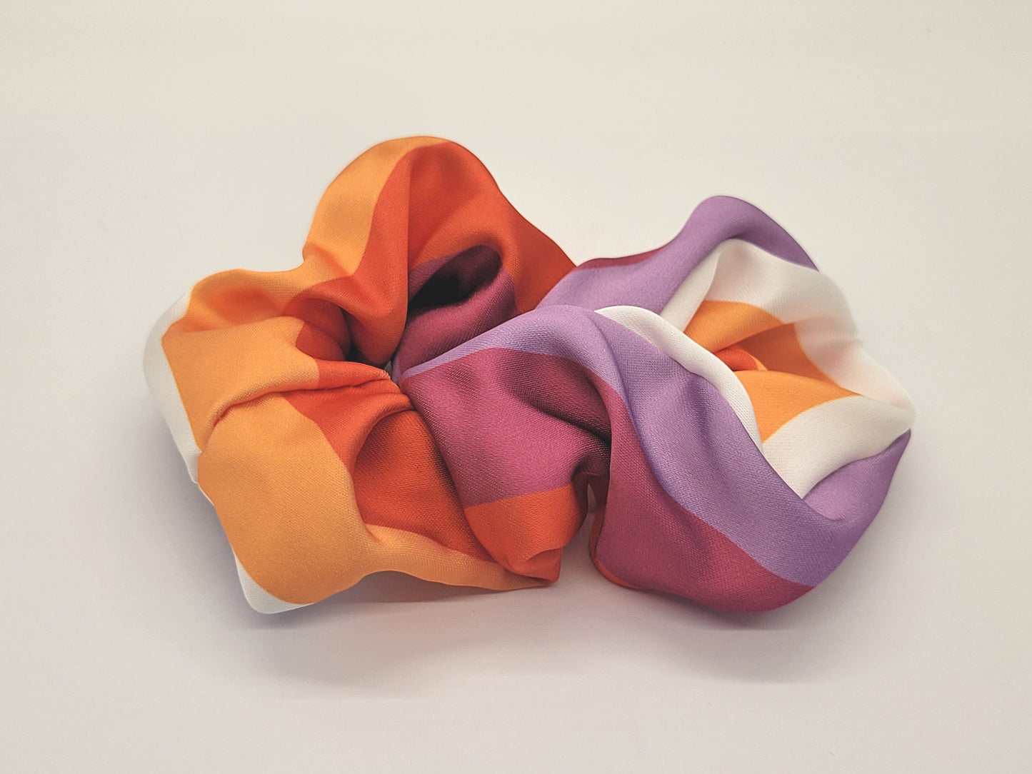 Pride Scrunchies! Matte satin LGBTQ scrunchy hair tie in Trans, Nonbinary, Asexual, Bisexual, Pansexual, Lesbian, Rainbow or Scissors Design
