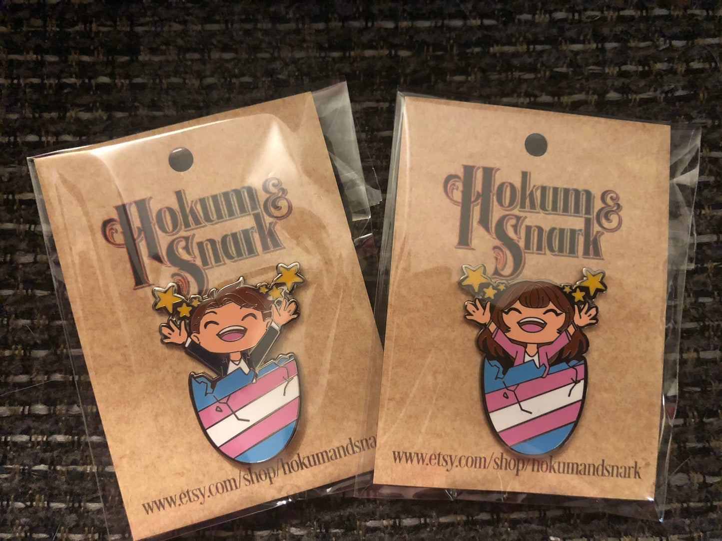 Trans Pride Flag Egg Crack Masc Gender Euphoria Kawaii Chibi Style Enamel Pin