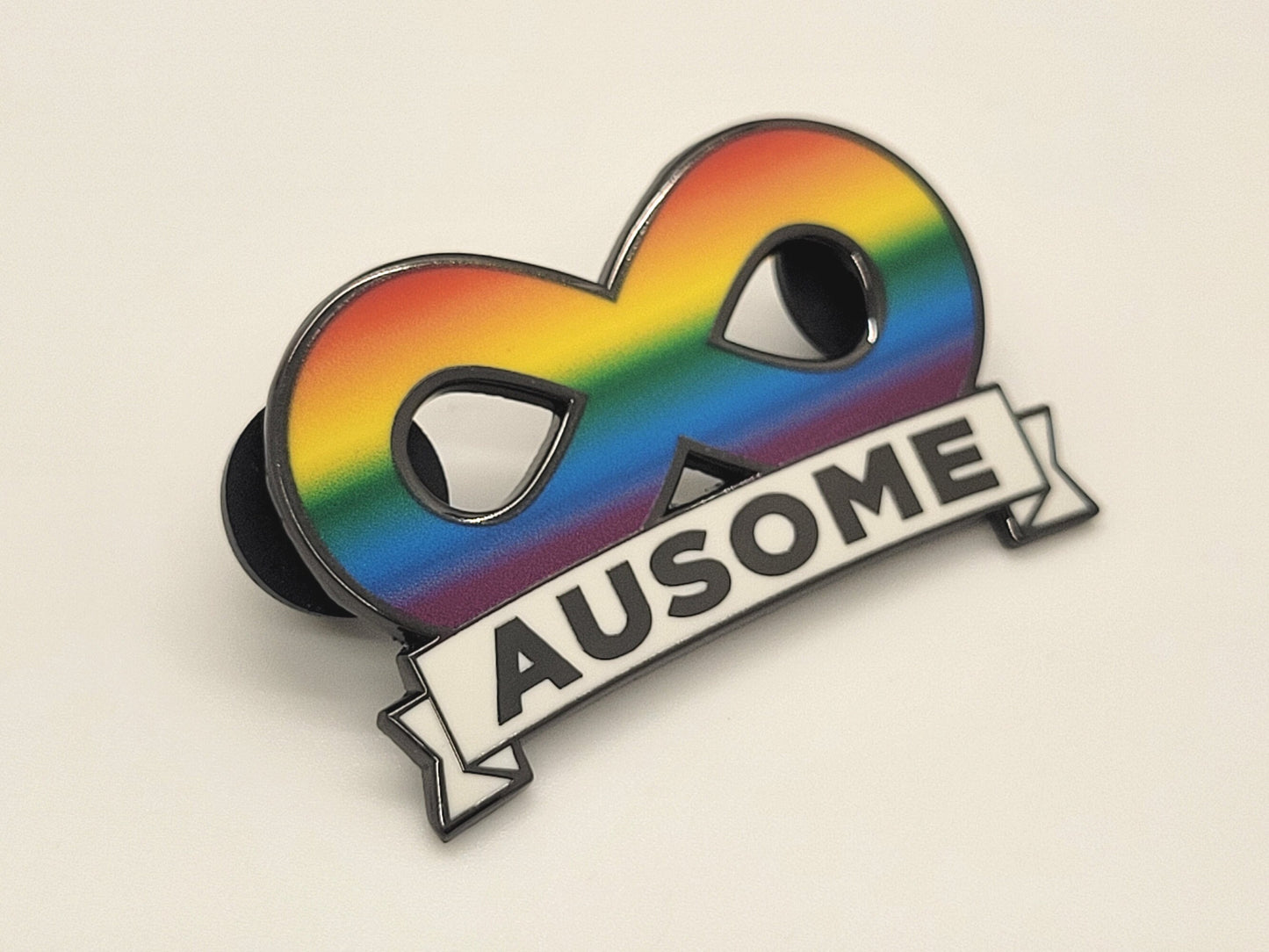 Ausome Autism Pride Spectrum Infinity Symbol Gold Hard Enamel Pin | Autism Acceptance Neurodivergent Pride | Actually Autistic or Ally