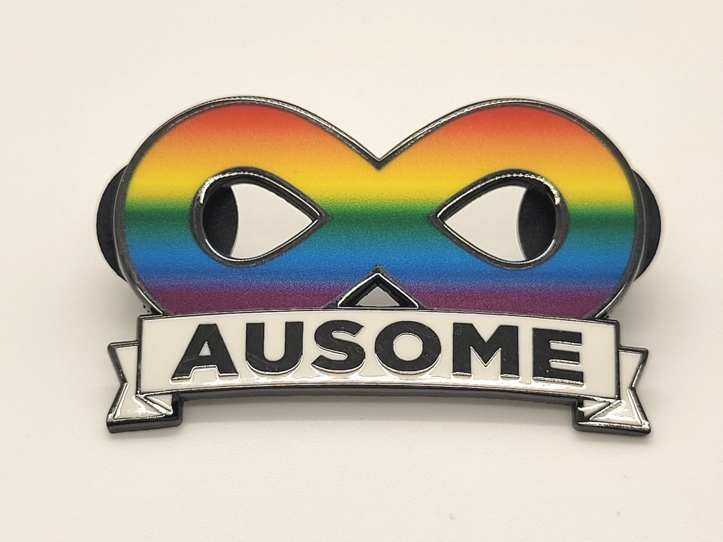 Ausome Autism Pride Spectrum Infinity Symbol Gold Hard Enamel Pin | Autism Acceptance Neurodivergent Pride | Actually Autistic or Ally
