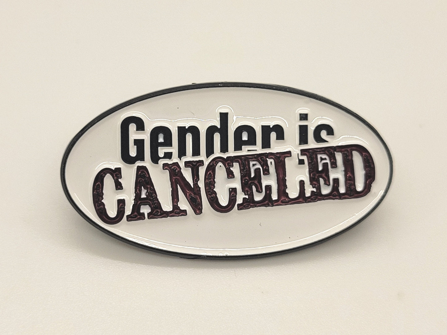 Gender Is Canceled Nonbinary Agender Neutrois Maverique LGBTQ Pride Enby Enamel Pin
