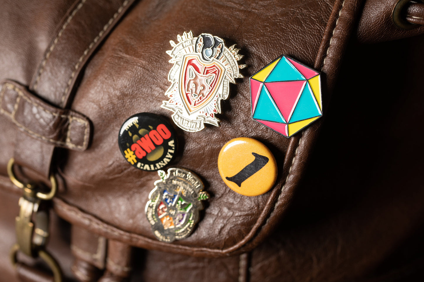 Pansexual Pride d20 Gaming Dice Enamel Pin in LGBTQ Pan Pride Flag Colors