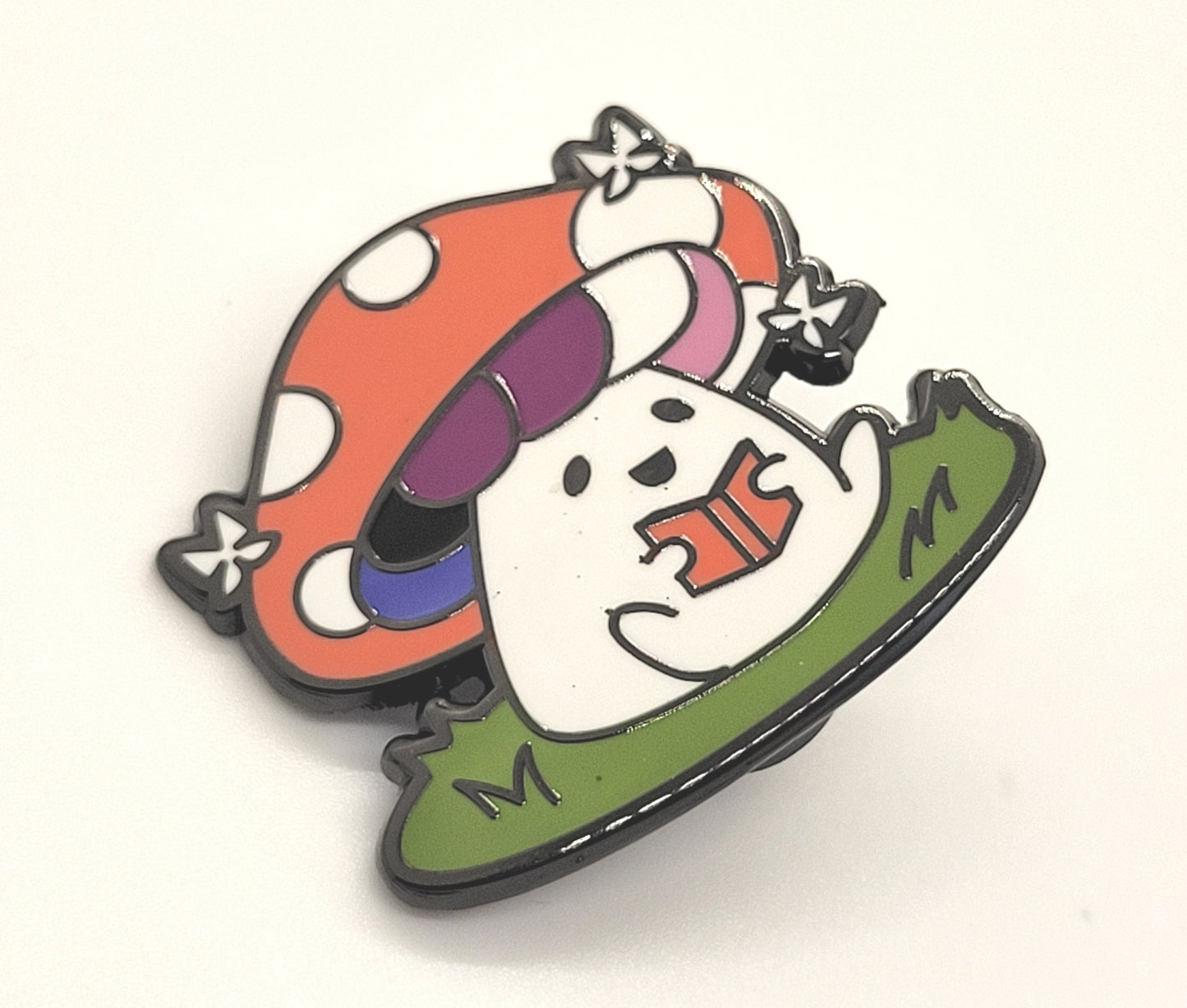 Adorable Mushroom Genderfluid Pride Pin Hard Enamel with Genderfluid Flag Colors | Subtle Gay Pin | *FREE SHIPPING*