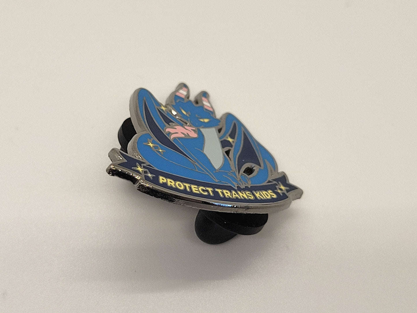 Protect Trans Kids Dragon Enamel Lapel Pin | Support Trans Youth Transgender Rights Trans Lives Matter