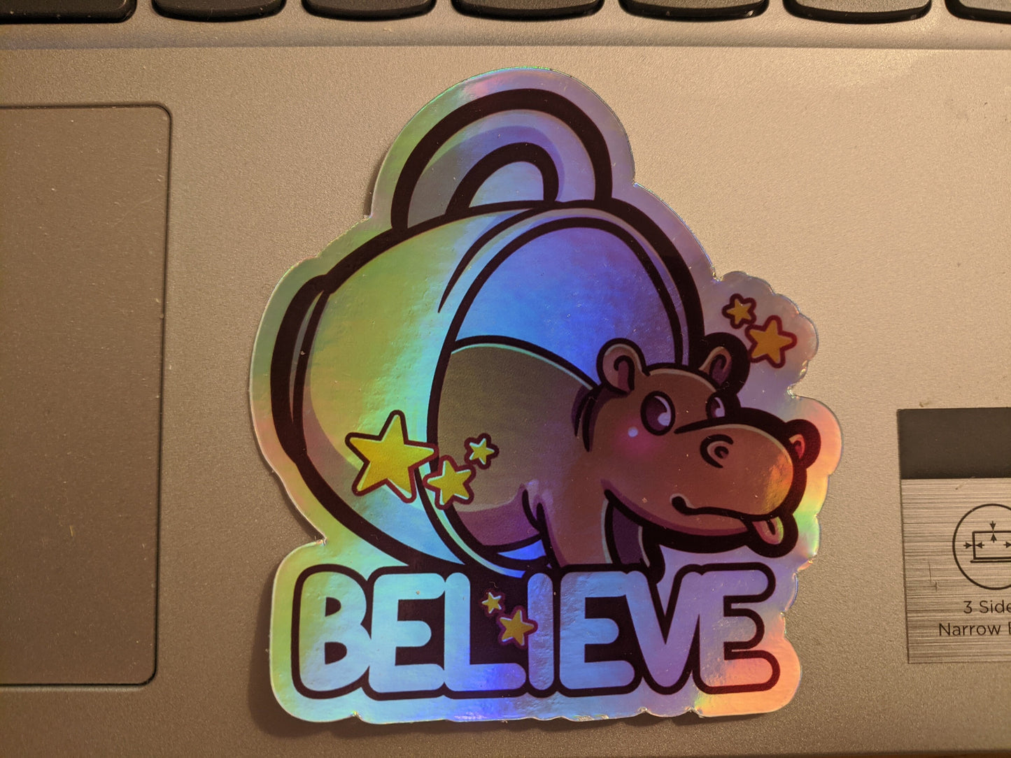 North American House Hippo Canadian Cryptid Holographic Decal | 3" Waterproof Die-Cut Vinyl Sticker for Car, Laptop, Water Bottle etc.