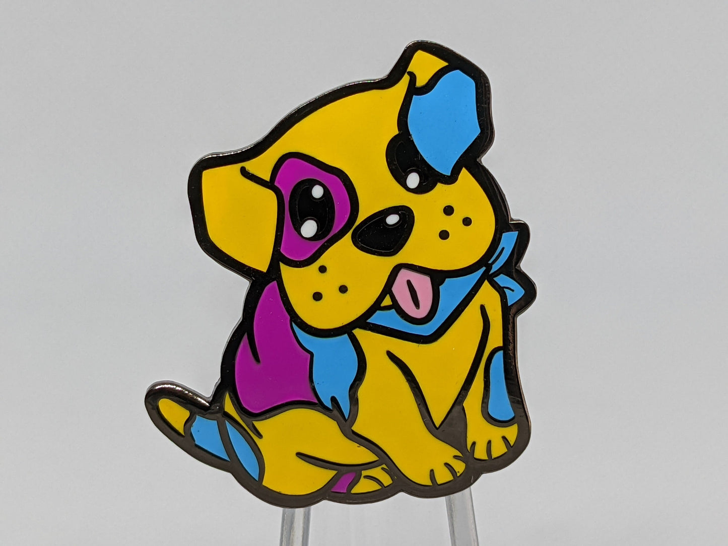 Pan Pride Pin Puppy Dog Enamel Pin | Subtle Pansexual Pride Flag Colors | LGBTQ+ Pride Jewelry