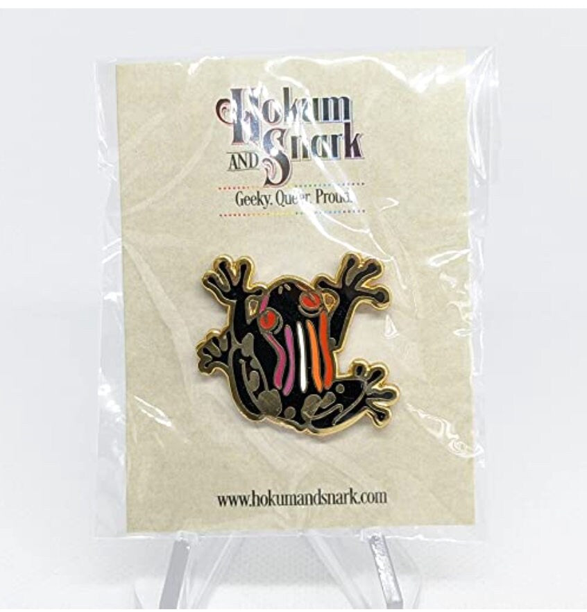 Lesbian Frog Pin | Sunset Lesbian Subtle Pride Frog Enamel Pin | LGBTQ Frog Pin | WLW Pin