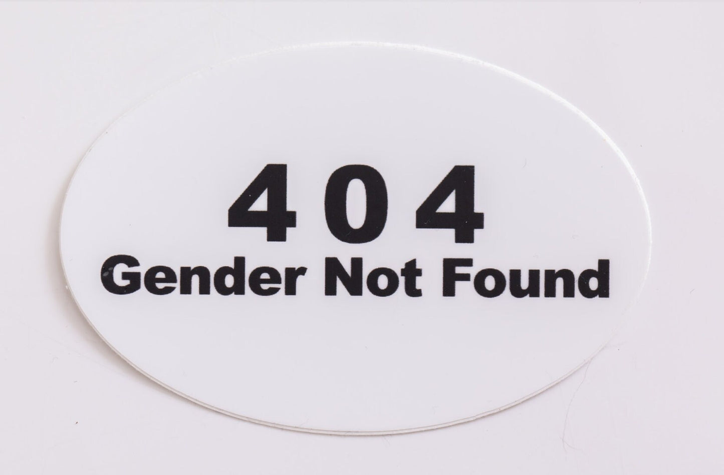 404 Error Gender Not Found Agender Genderfluid Gender Queer Vinyl Decal | Waterproof Die-Cut Vinyl Sticker for Car, Laptop, Water Bottle etc