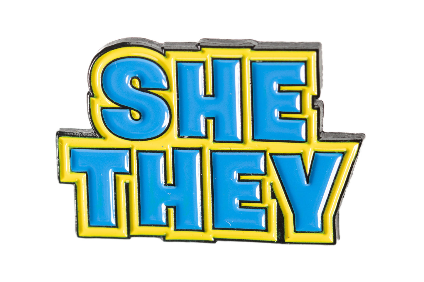 She They Pronoun Pin | Femme Nonbinary Multi-gender Gender Fluid Enamel Pronoun Button