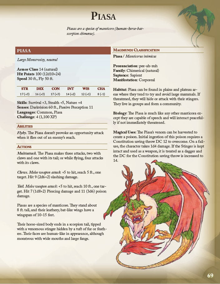 Magimundi Bestiary 5th Edition (5e) Hardcover