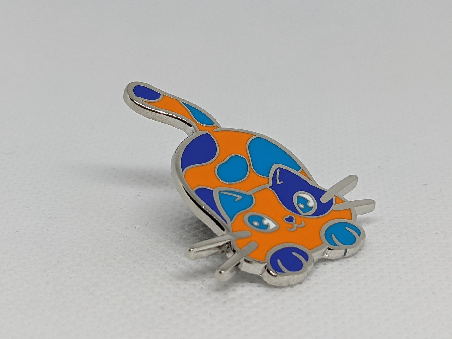 Multigender Pin Purride Chibi Cat Hard Enamel Pin in Multi-gender Pride Flag Colors | LGBTQ+ Subtle Pride Jewelry