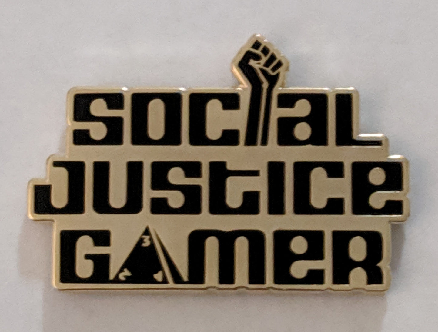 Social Justice Gamer Gold Enamel Pin