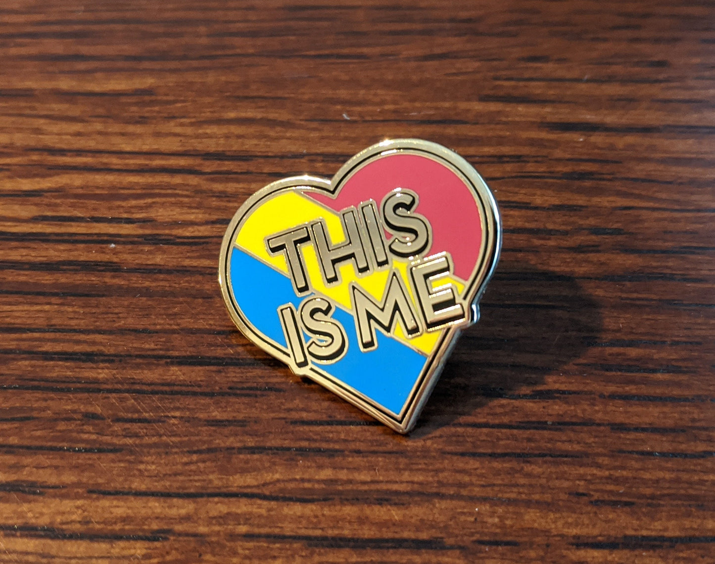 Pansexual Pride The Greatest Showman "This Is Me" Heart Shaped Pan Flag Enamel Pin