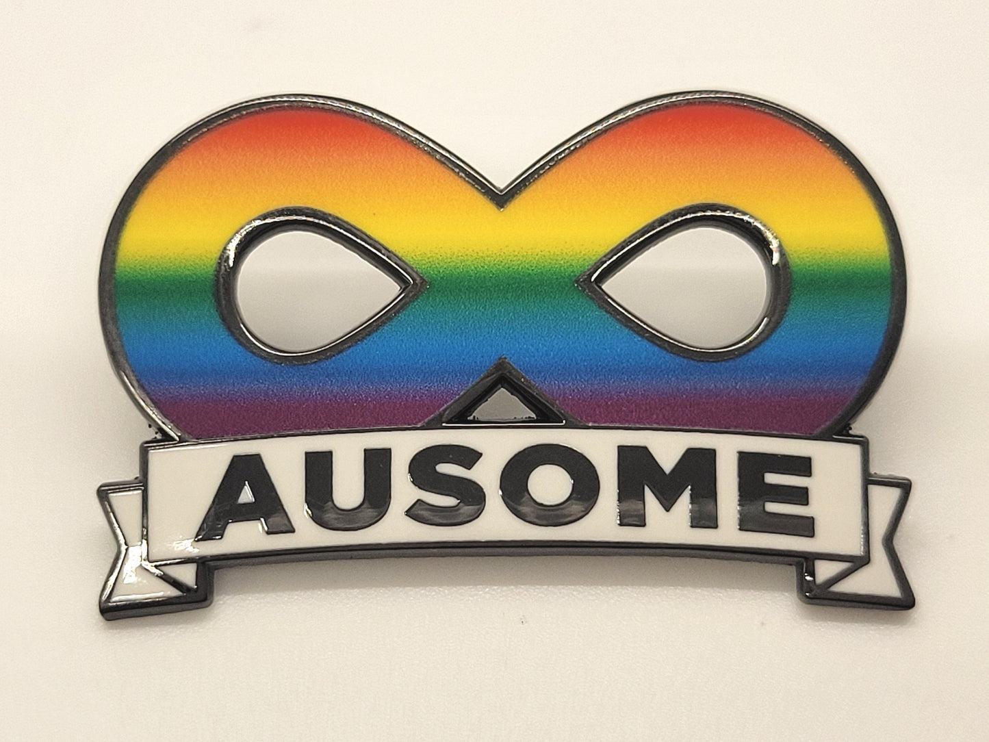 Ausome Autism Pride Spectrum Infinity Symbol Gold Hard Enamel Pin | Autism Acceptance Neurodivergent Pride | Actually Autistic or Ally