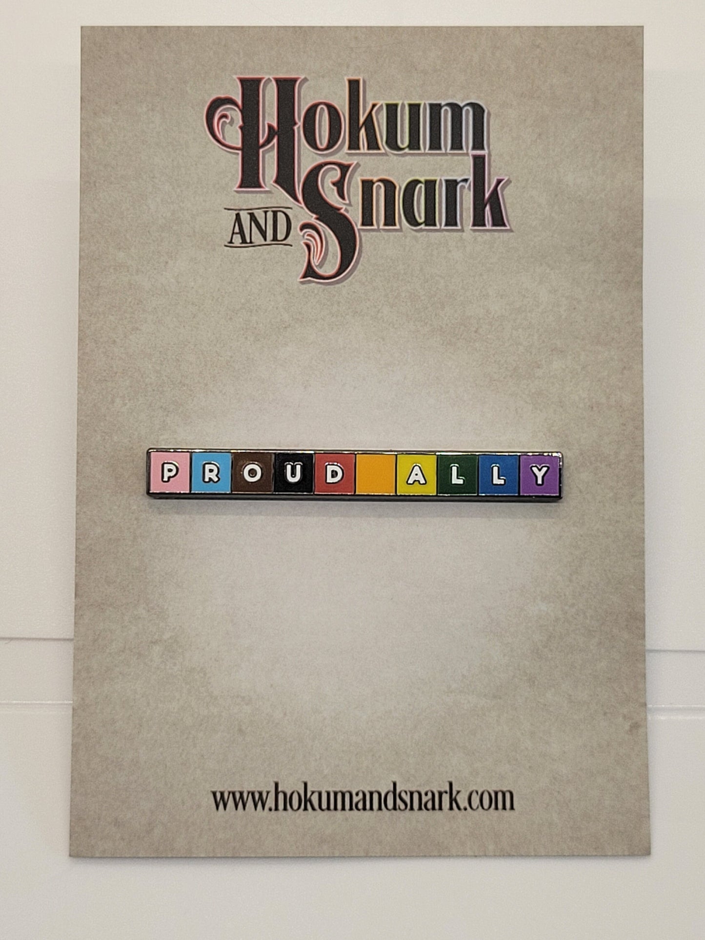 Proud Ally Enamel Lapel Pin with Rainbow Pride Colors for LGBTQ and Trans Rights Support