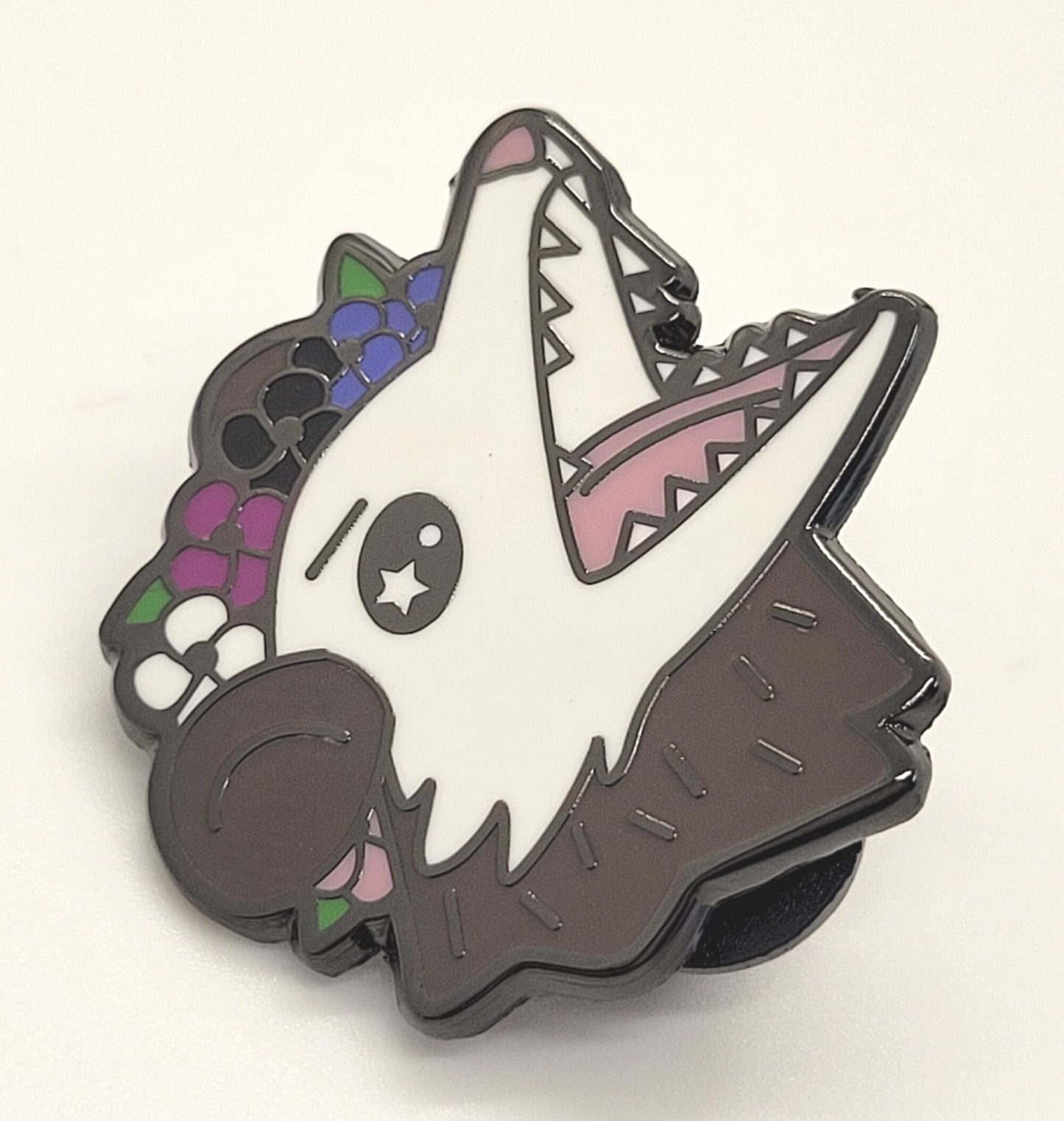 Genderfluid Pride Possum in Flower Crown Screams in Gay | Trash Opossum Enamel Pin Says Gender is Garbage | LGBTQ Pin