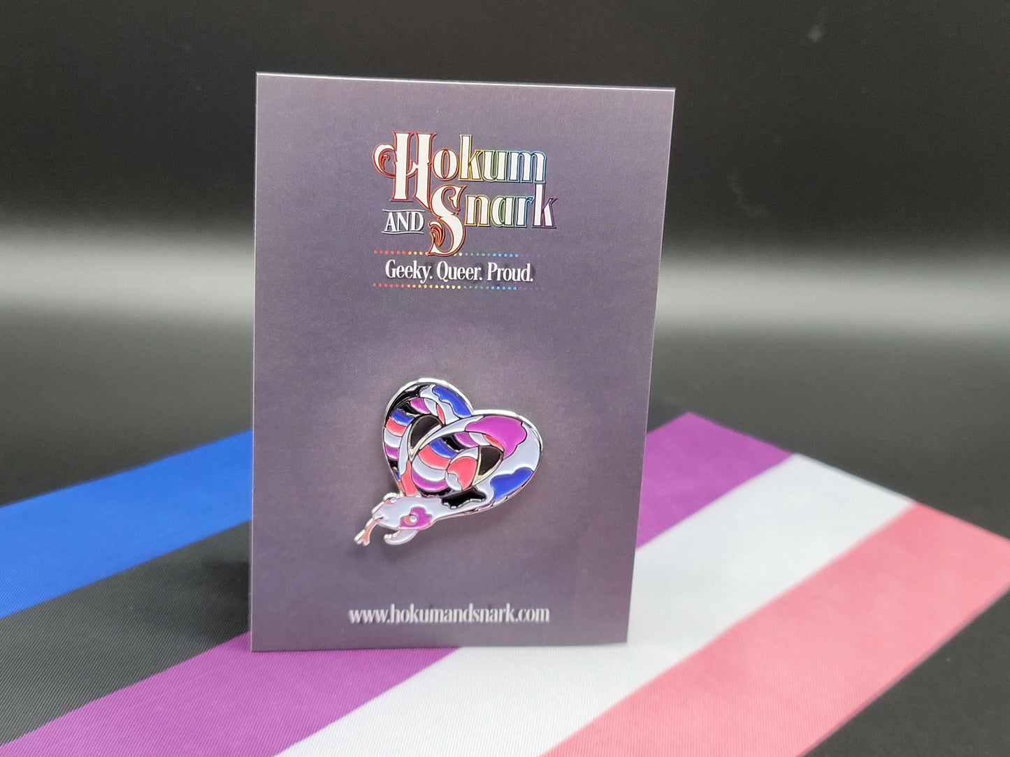 Genderfluid Pride Noodle Enamel Pin in Genderfluid Pride Flag Colors
