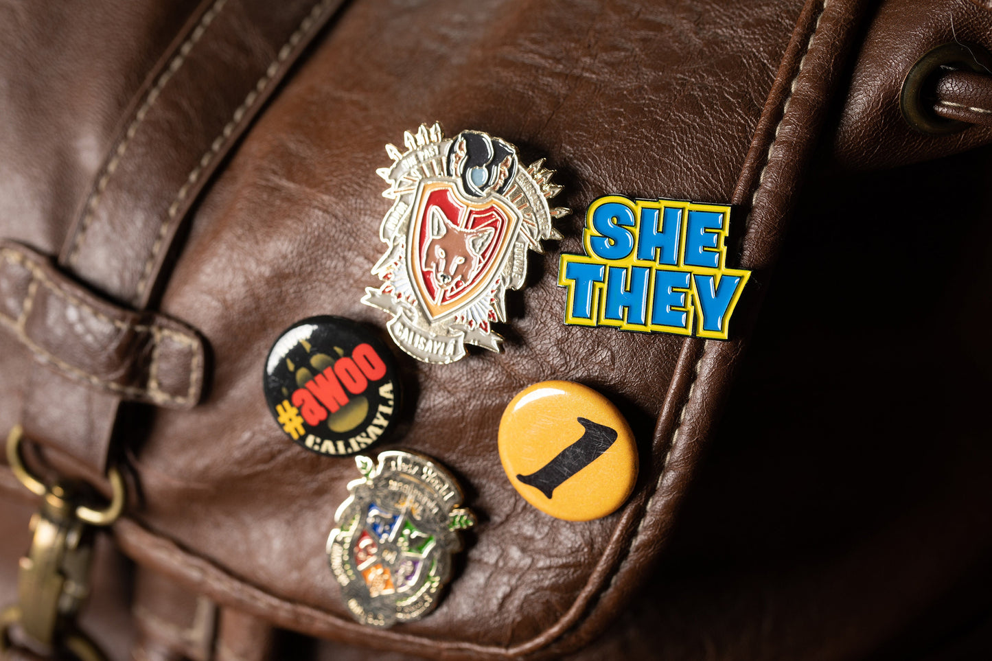 She They Pronoun Pin | Femme Nonbinary Multi-gender Gender Fluid Enamel Pronoun Button