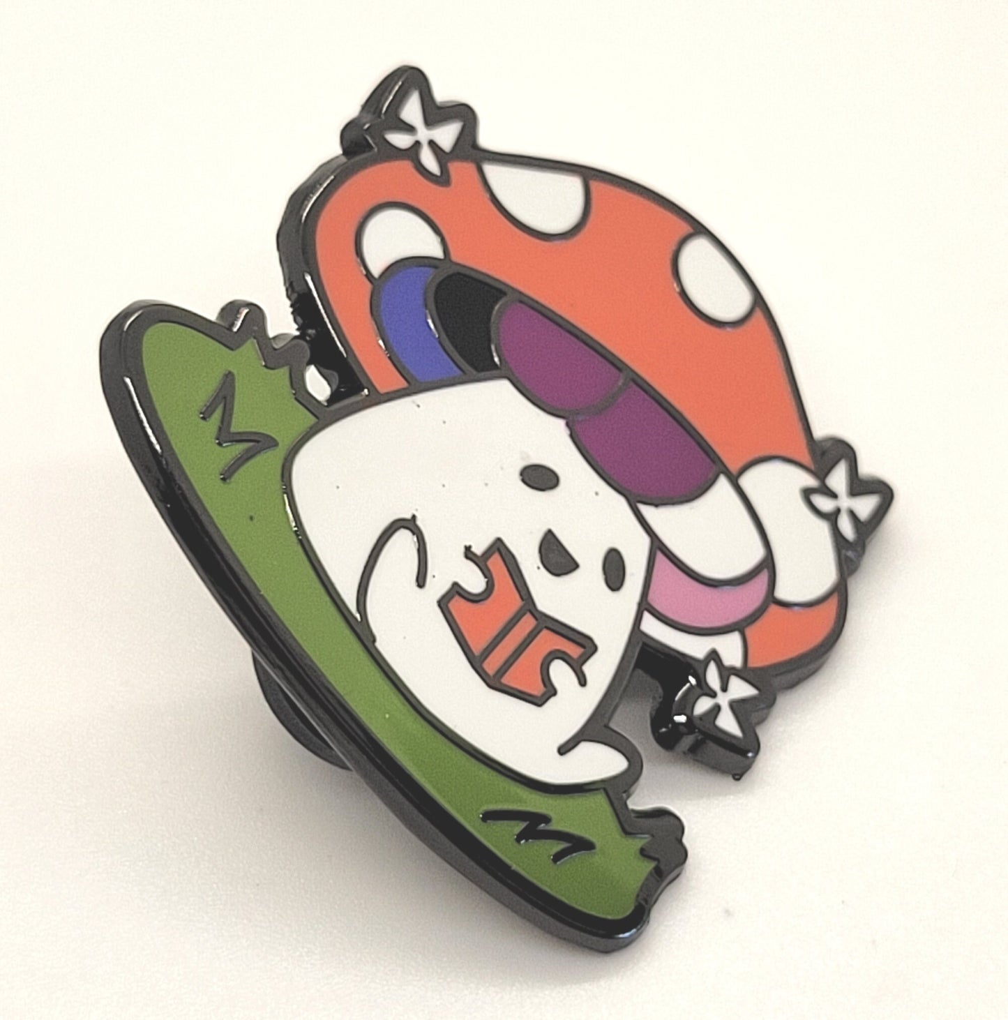 Adorable Mushroom Genderfluid Pride Pin Hard Enamel with Genderfluid Flag Colors | Subtle Gay Pin | *FREE SHIPPING*