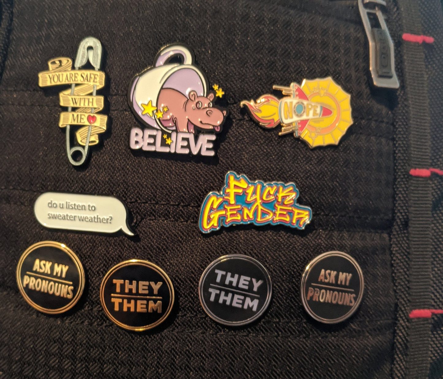 F*ck Gender Nonbinary Agender Genderqueer Genderfluid Pride Enamel Pin | Pin for Gender Nonconforming Maverique Neutrois Folx