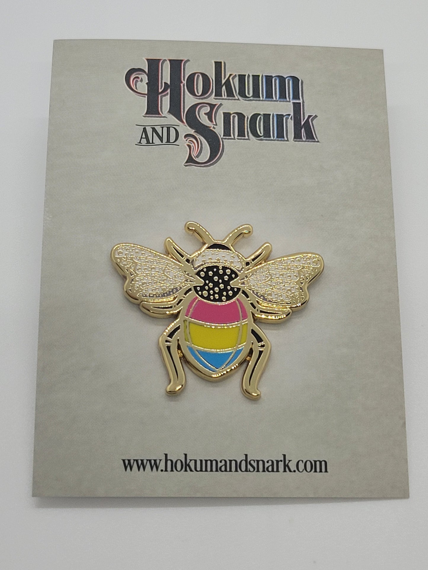 Subtle Queer Pin | Pansexual Pride Bee Enamel Pin in Pan LGBT+ Flag Colors | Pride Jewelry