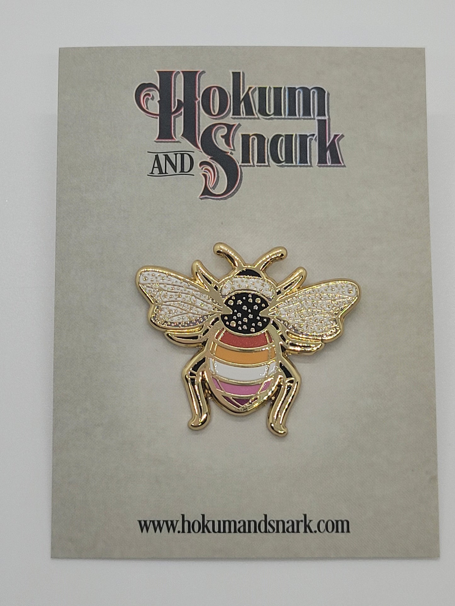 Subtle Queer Pin | Lesbian Pride Bee Enamel Pin in WLW LGBT+ Flag Colors | Pride Jewelry