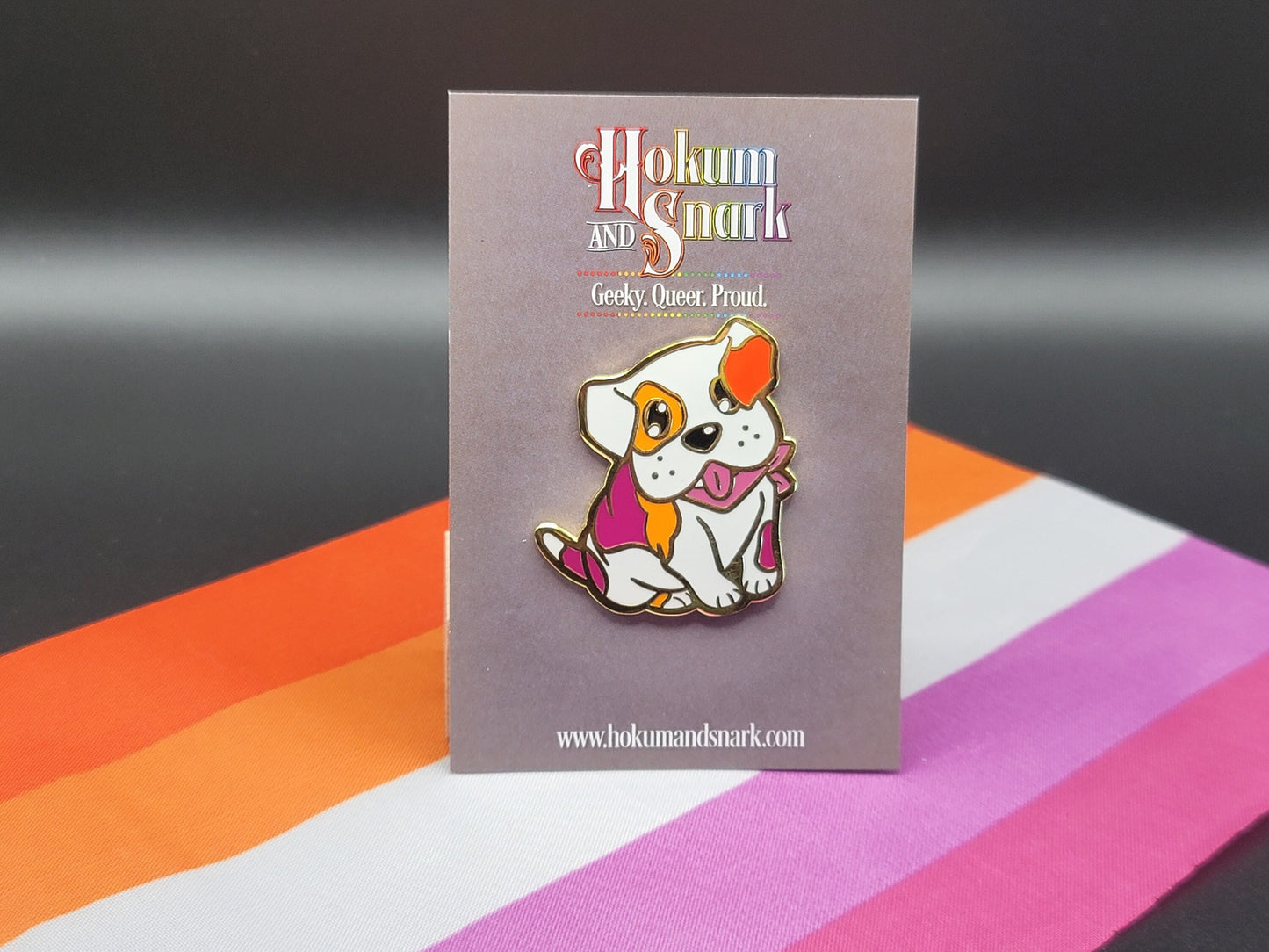 Lesbian Pride Dog Pin | Subtle Lesbian Pride Flag Pin | Subtle LGBT Pin | WLW Pride Jewelry
