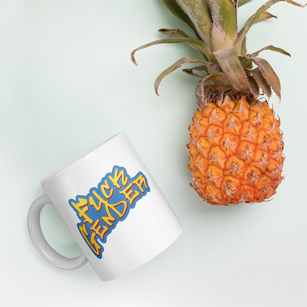 F*ck Gender Graffiti Art Gender Nonconforming Agender Nonbinary Genderfluid Genderqueer White Ceramic Mug - 11 oz or 15 oz