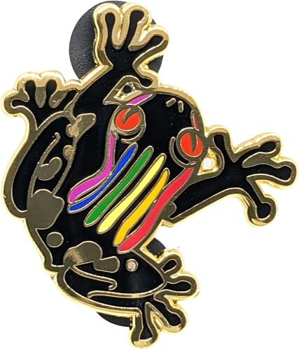 Gay Pride Frog Pin | Rainbow Subtle Pride Frog Enamel Pin | LGBTQ Frog Pin