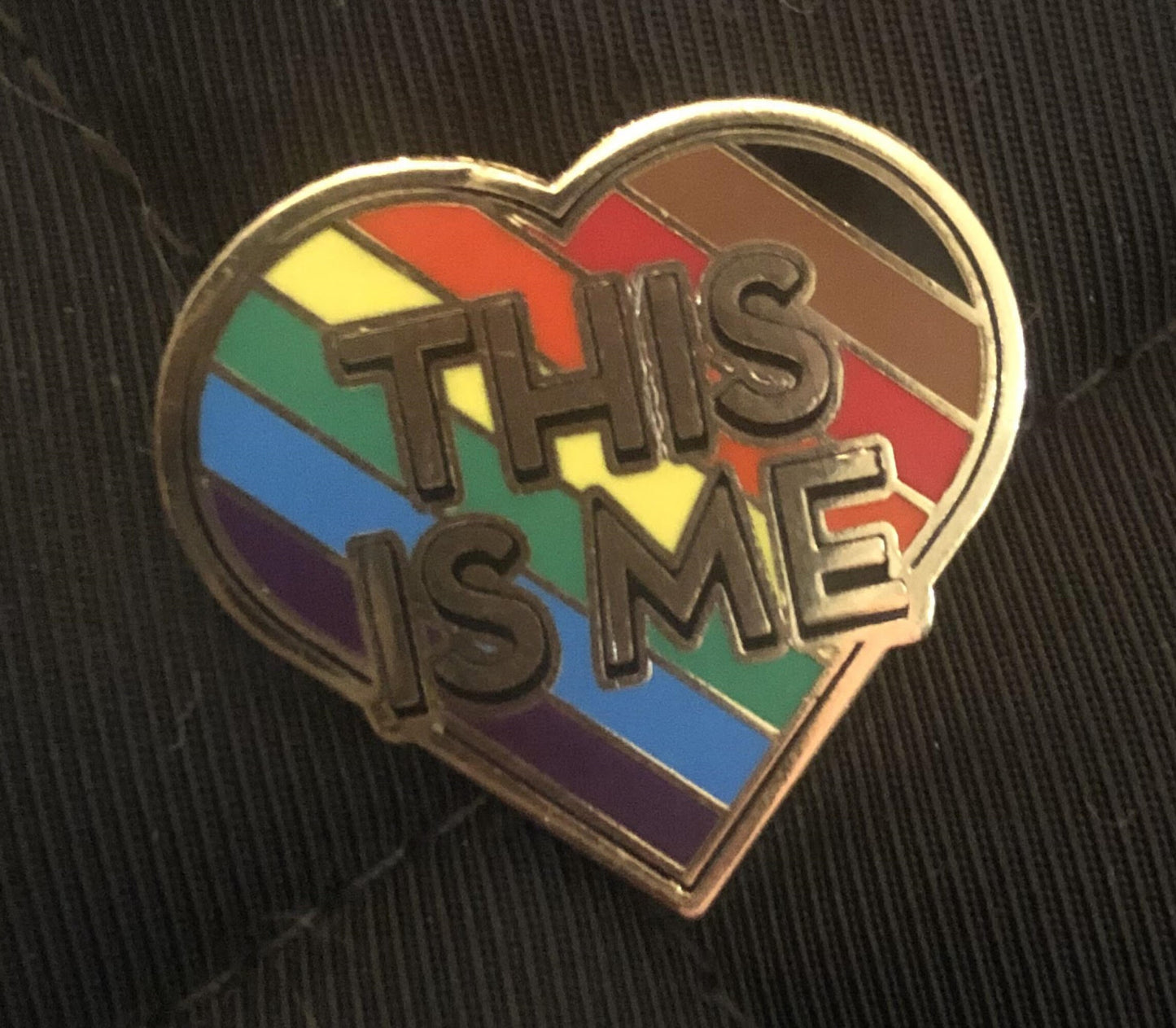 Philly Rainbow Pride Flag This Is Me Heart Shaped Enamel Pin BIPOC
