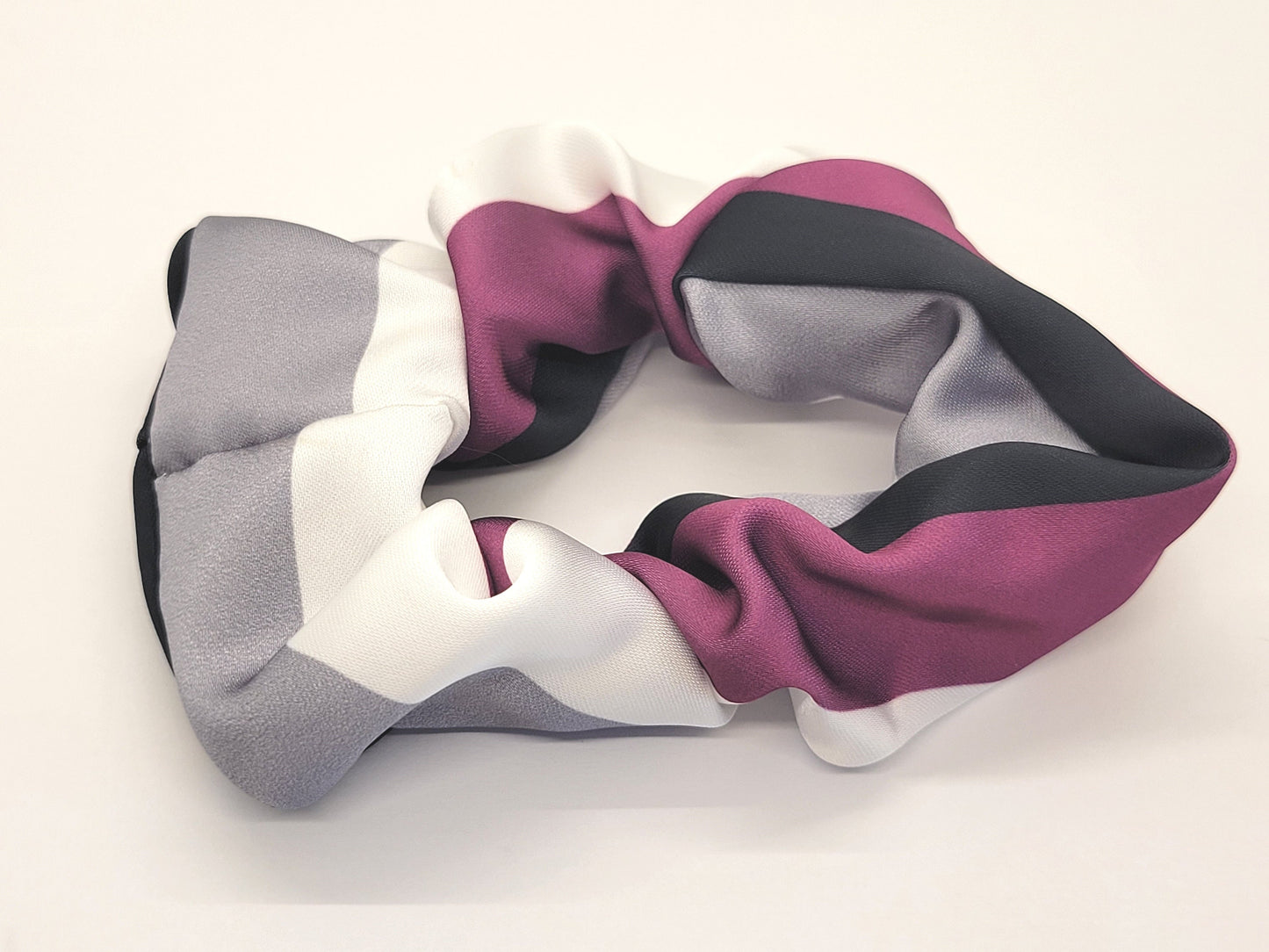 Pride Scrunchies! Matte satin LGBTQ scrunchy hair tie in Trans, Nonbinary, Asexual, Bisexual, Pansexual, Lesbian, Rainbow or Scissors Design