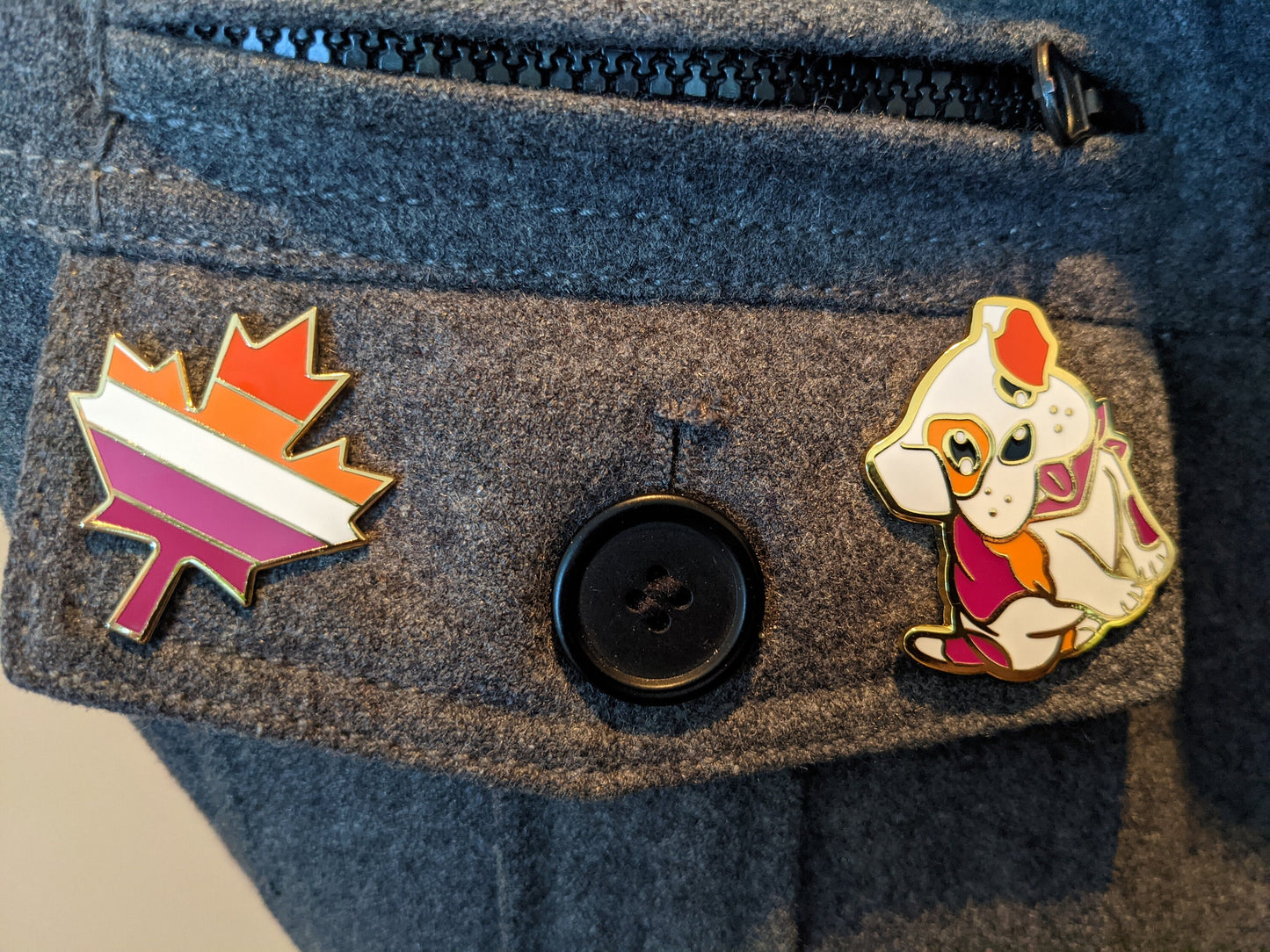Lesbian Pride Dog Pin | Subtle Lesbian Pride Flag Pin | Subtle LGBT Pin | WLW Pride Jewelry