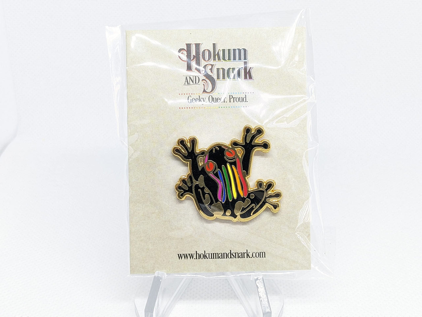 Gay Pride Frog Pin | Rainbow Subtle Pride Frog Enamel Pin | LGBTQ Frog Pin