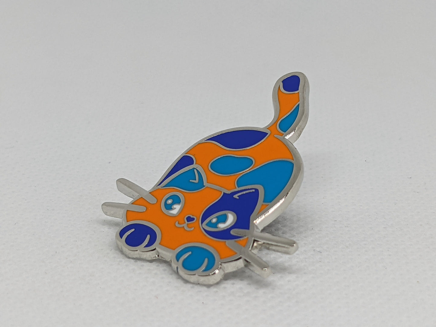 Multigender Pin Purride Chibi Cat Hard Enamel Pin in Multi-gender Pride Flag Colors | LGBTQ+ Subtle Pride Jewelry