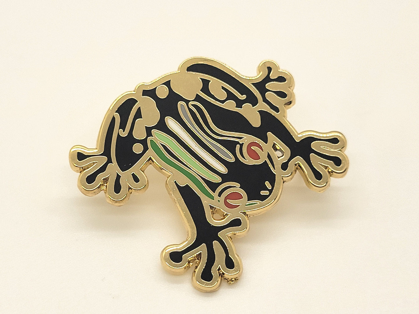 Aromantic Pride Frog Pin | Aro Subtle Pride Frog Enamel Pin | LGBTQ Frog Pin | Tree Frog Design