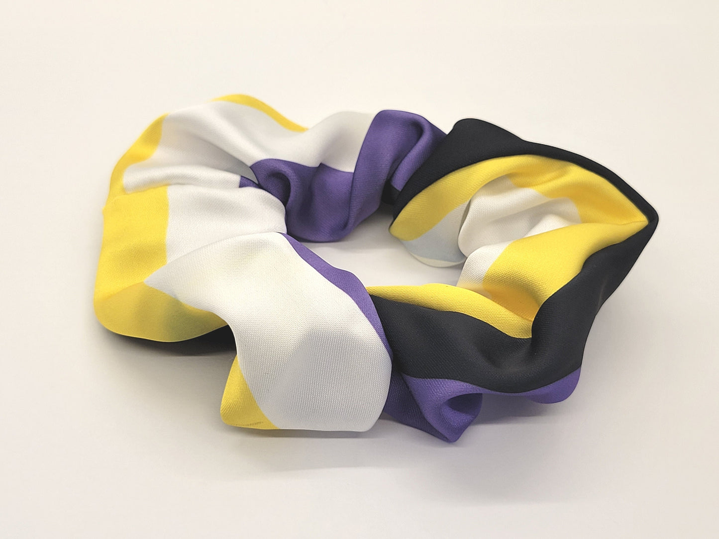 Pride Scrunchies! Matte satin LGBTQ scrunchy hair tie in Trans, Nonbinary, Asexual, Bisexual, Pansexual, Lesbian, Rainbow or Scissors Design