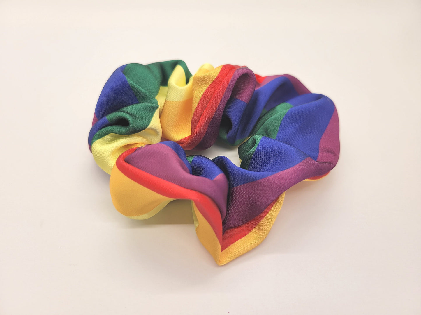 Pride Scrunchies! Matte satin LGBTQ scrunchy hair tie in Trans, Nonbinary, Asexual, Bisexual, Pansexual, Lesbian, Rainbow or Scissors Design