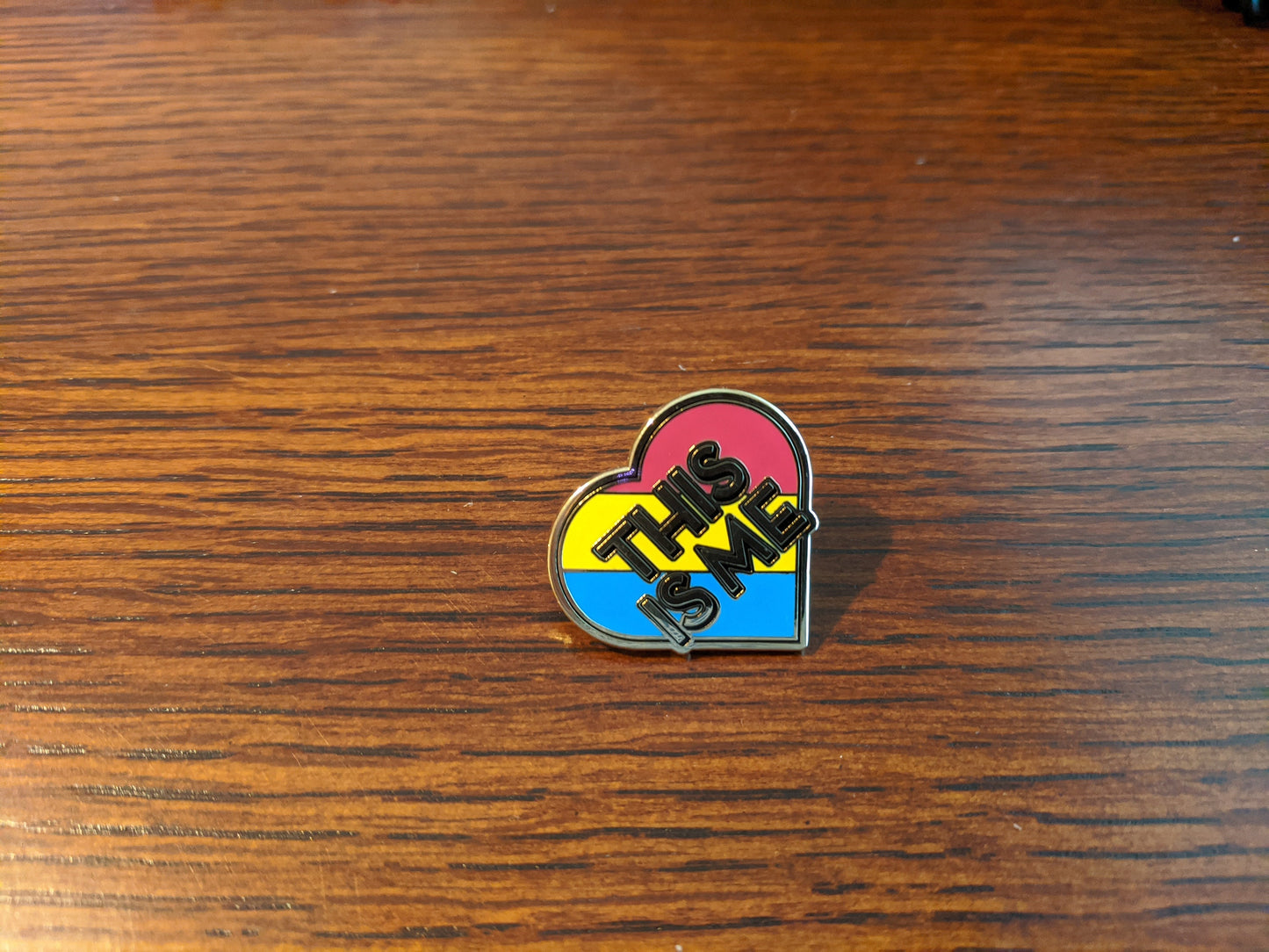 Pansexual Pride The Greatest Showman "This Is Me" Heart Shaped Pan Flag Enamel Pin