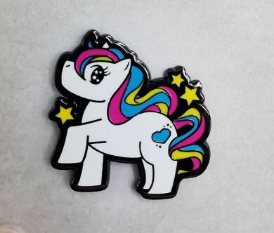 Chibi Unicorn Pan Pride Enamel Pin | Gay My Little Pony Pin with Subtle Pan Pride Flag Colors | LGBTQ+ Pins | Pansexual Pride Jewelry