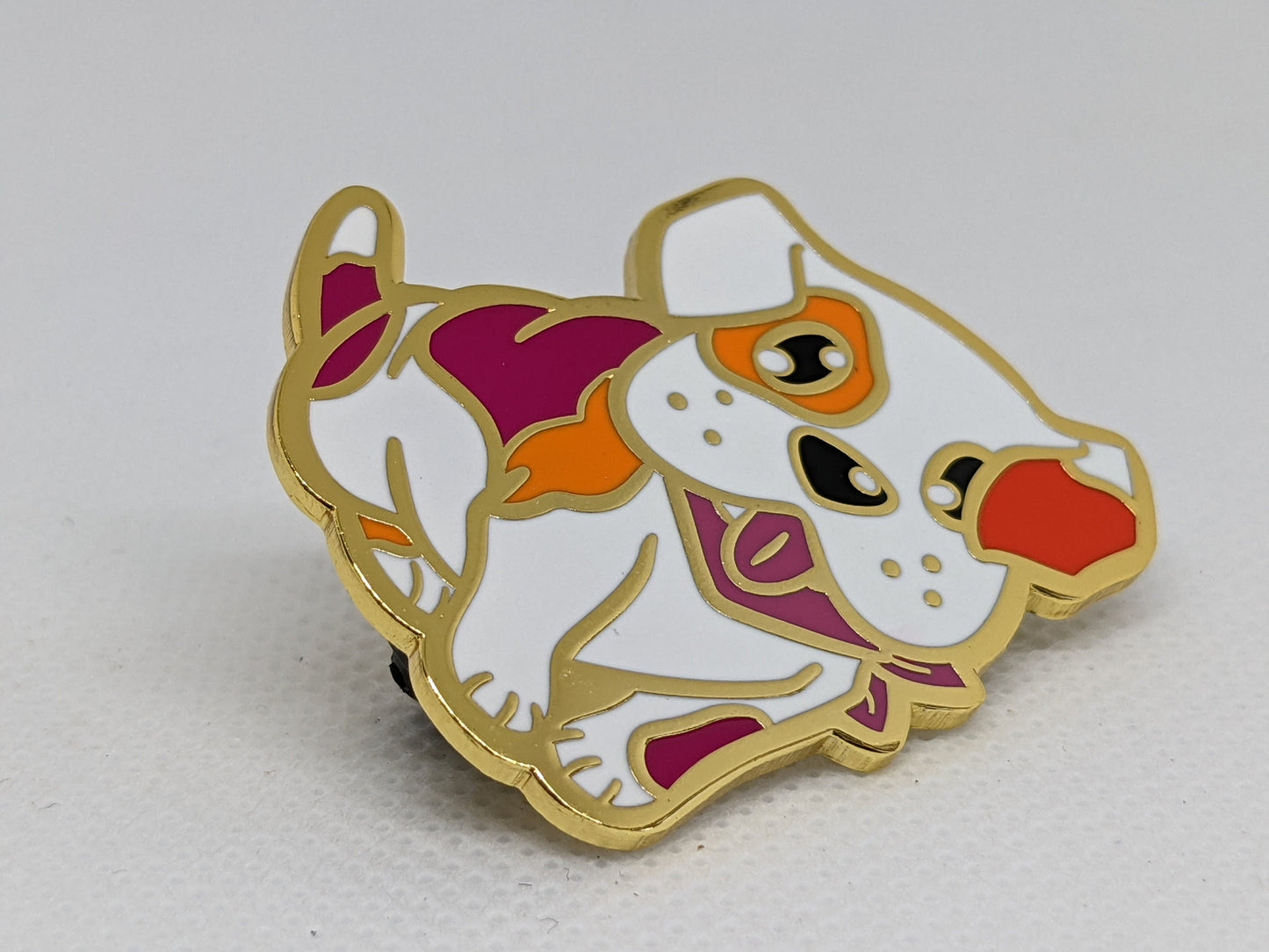 Lesbian Pride Dog Pin | Subtle Lesbian Pride Flag Pin | Subtle LGBT Pin | WLW Pride Jewelry