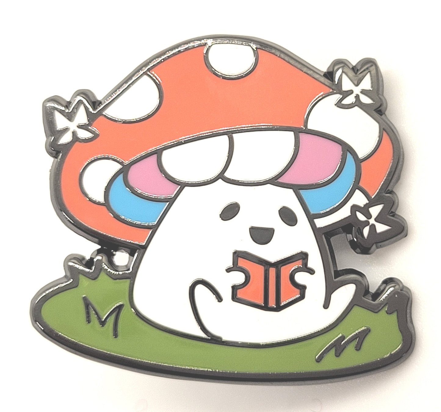 Adorable Mushroom Trans Pride Pin Hard Enamel with Transgender Flag Colors | Subtle Gay Pin | *FREE SHIPPING*