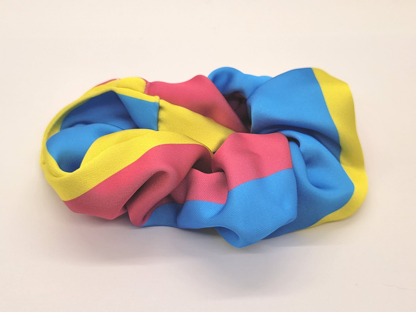 Pride Scrunchies! Matte satin LGBTQ scrunchy hair tie in Trans, Nonbinary, Asexual, Bisexual, Pansexual, Lesbian, Rainbow or Scissors Design