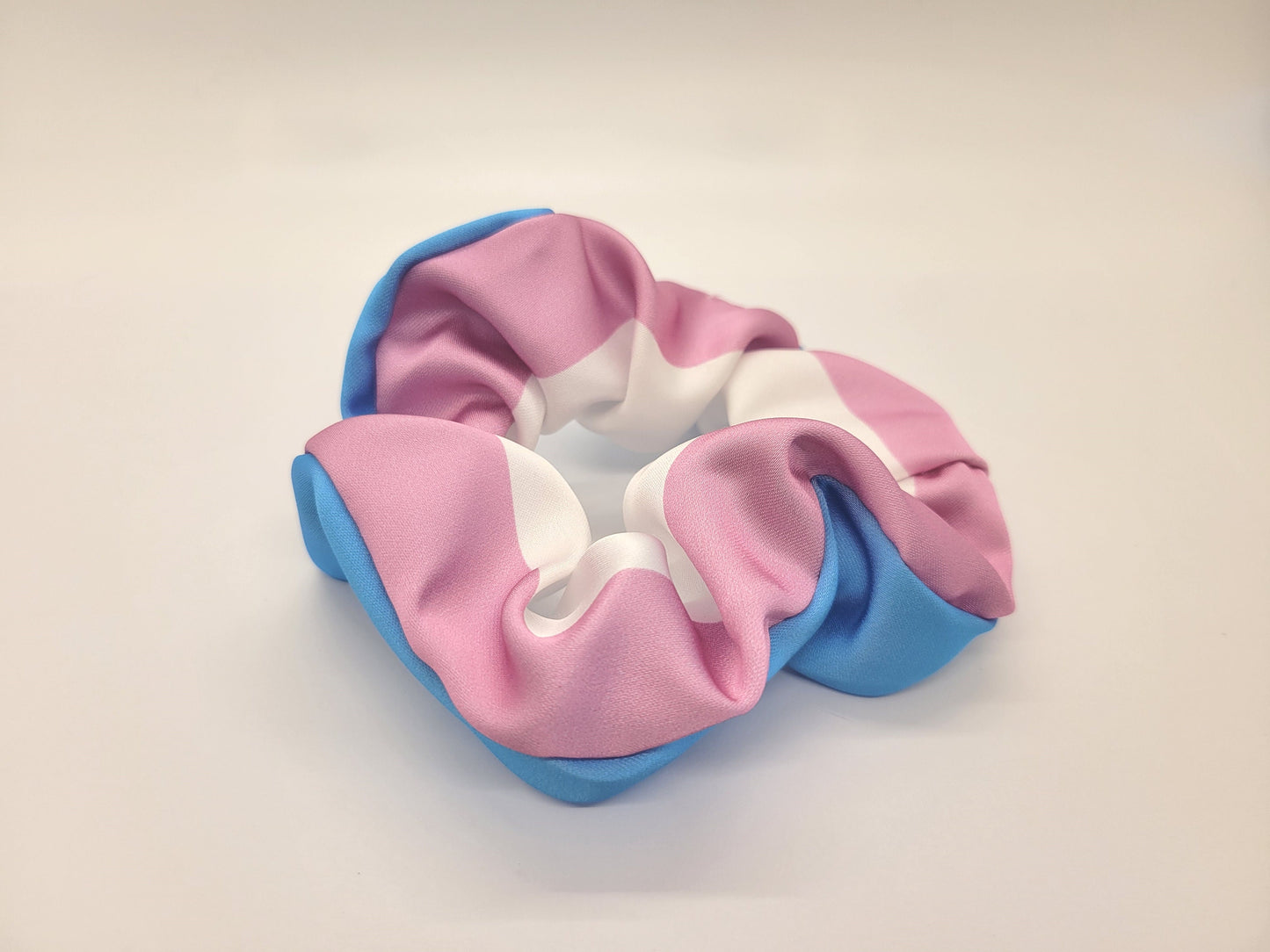Pride Scrunchies! Matte satin LGBTQ scrunchy hair tie in Trans, Nonbinary, Asexual, Bisexual, Pansexual, Lesbian, Rainbow or Scissors Design