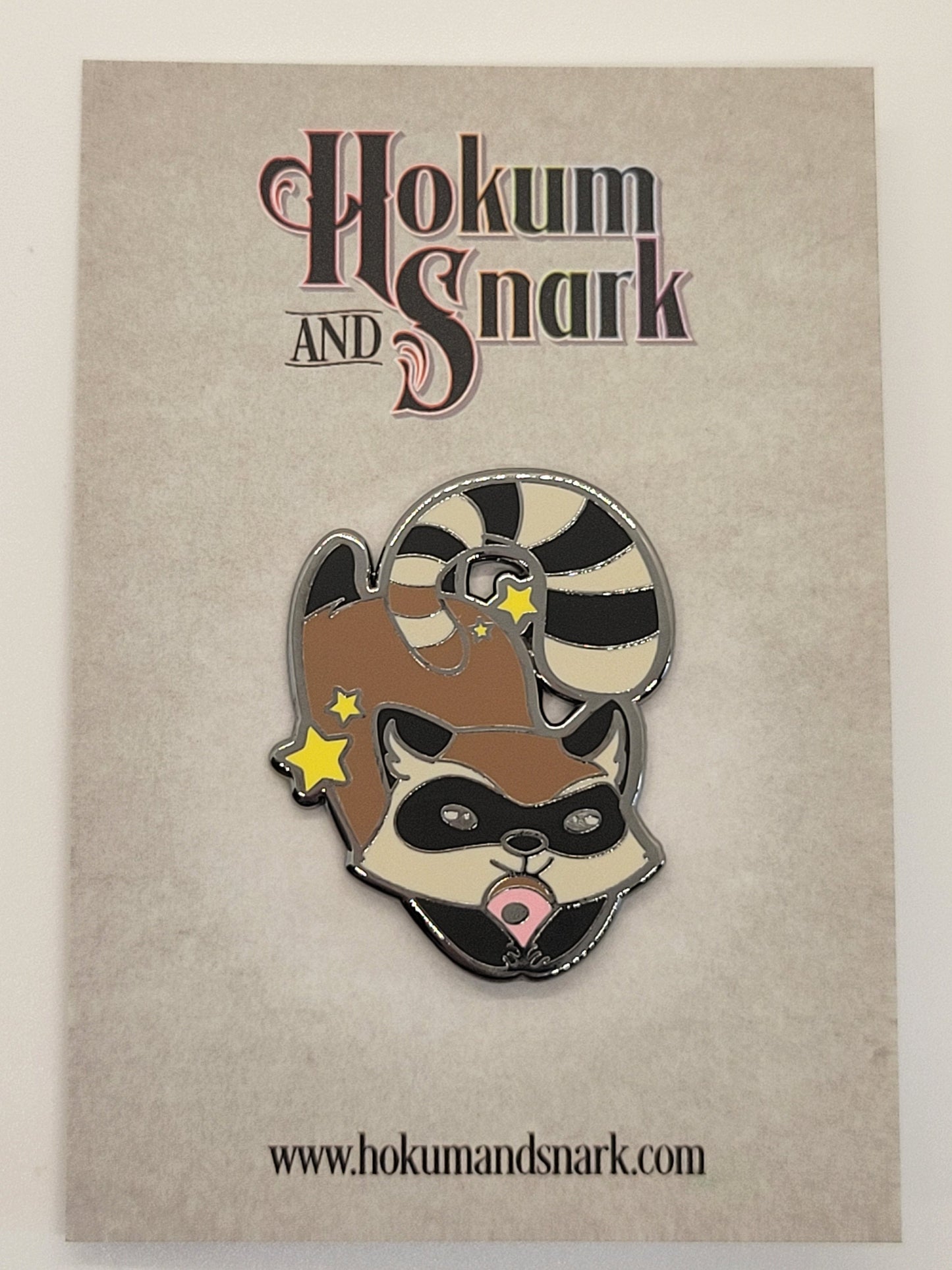 Cute Raccoon Enamel Lapel Pin | Chibi Trash Panda Hard Enamel Pin