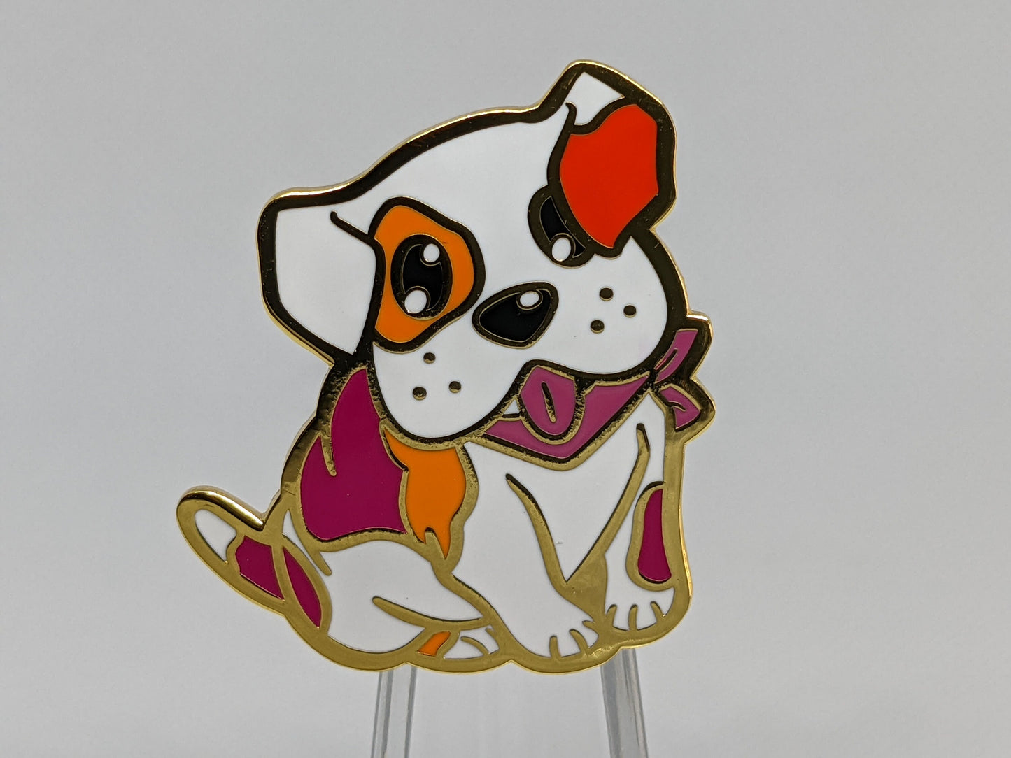 Lesbian Pride Dog Pin | Subtle Lesbian Pride Flag Pin | Subtle LGBT Pin | WLW Pride Jewelry