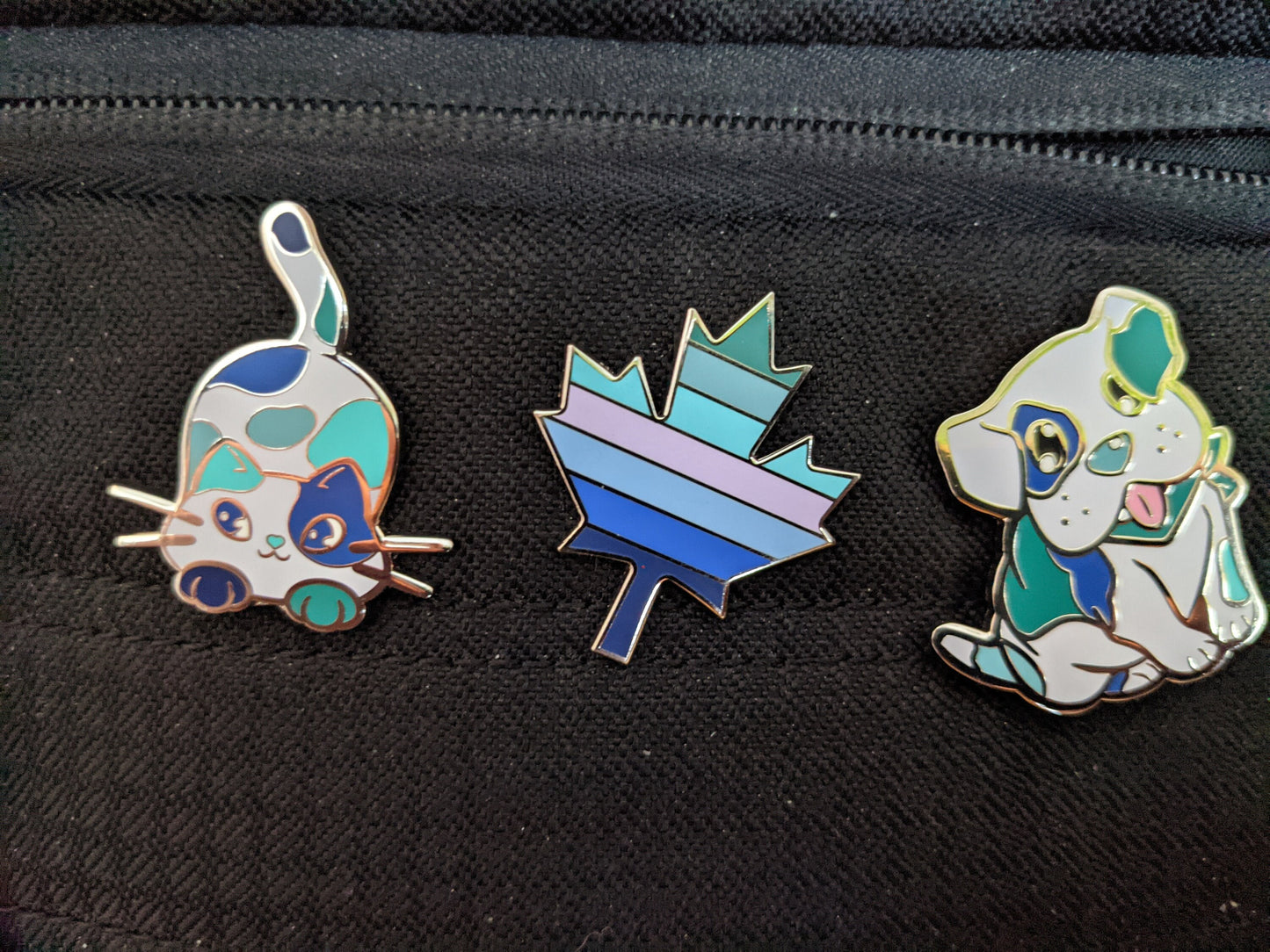 Gay Male Pin Purride Chibi Cat Hard Enamel Pin in Men Loving Men MLM Pride Flag Colors | LGBTQ+ Subtle MLM Pride Jewelry